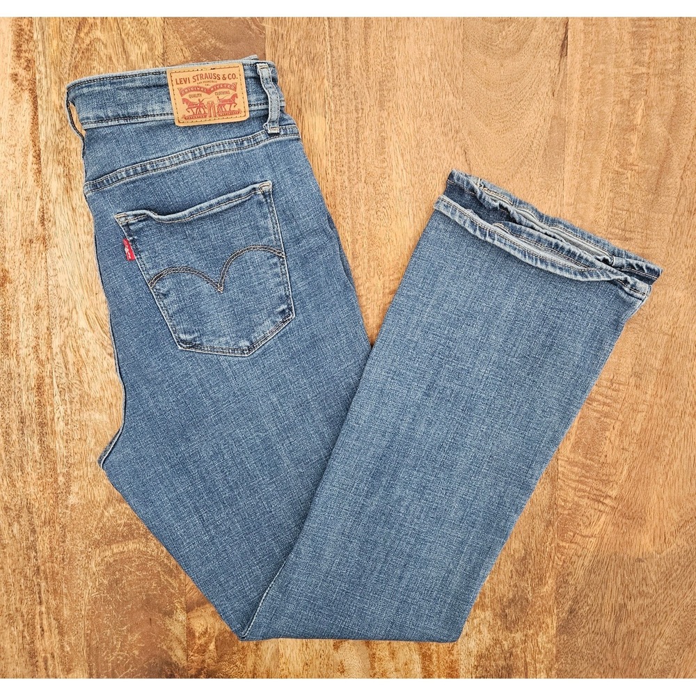 Levi's 725 High Rise Bootcut Jeans Womens 32 Blue Western Country